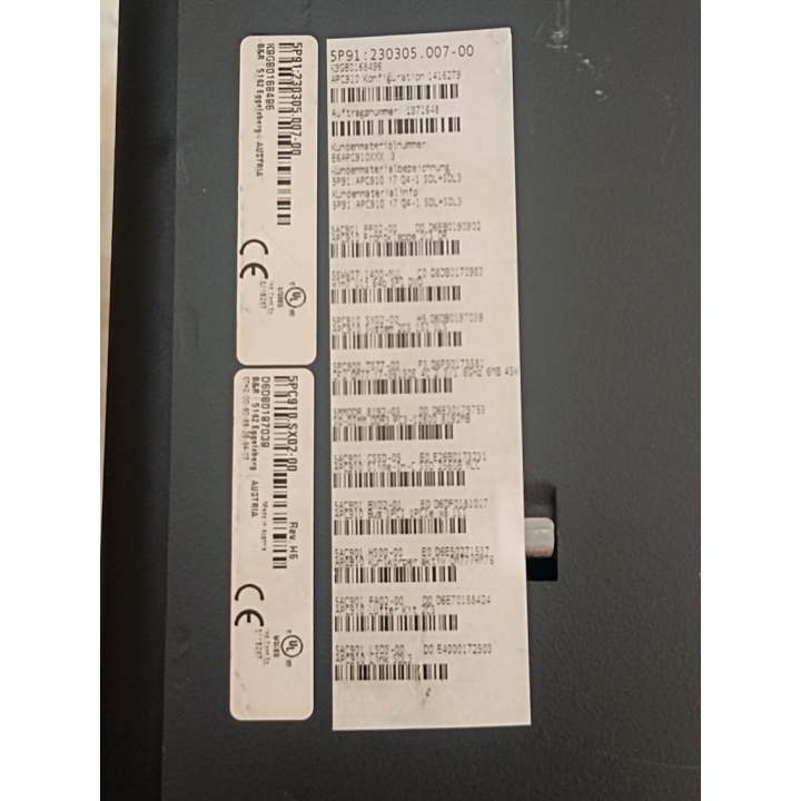 PC INDUSTRIAL PC 910 Automation B&R 5P91 230305 007-00
