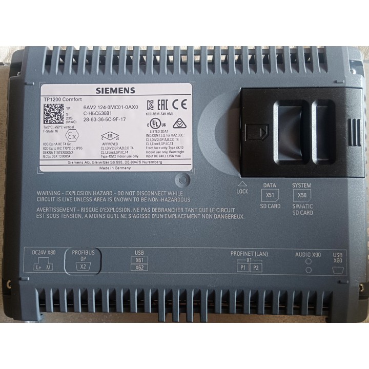 SIEMENS SIMATIC HMI TP1200 Comfort 6AV2 124-0MC01-AX0