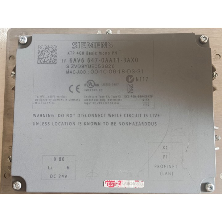 SIEMENS PANEL KTP 400 6AV6647-0AA11-3AX0